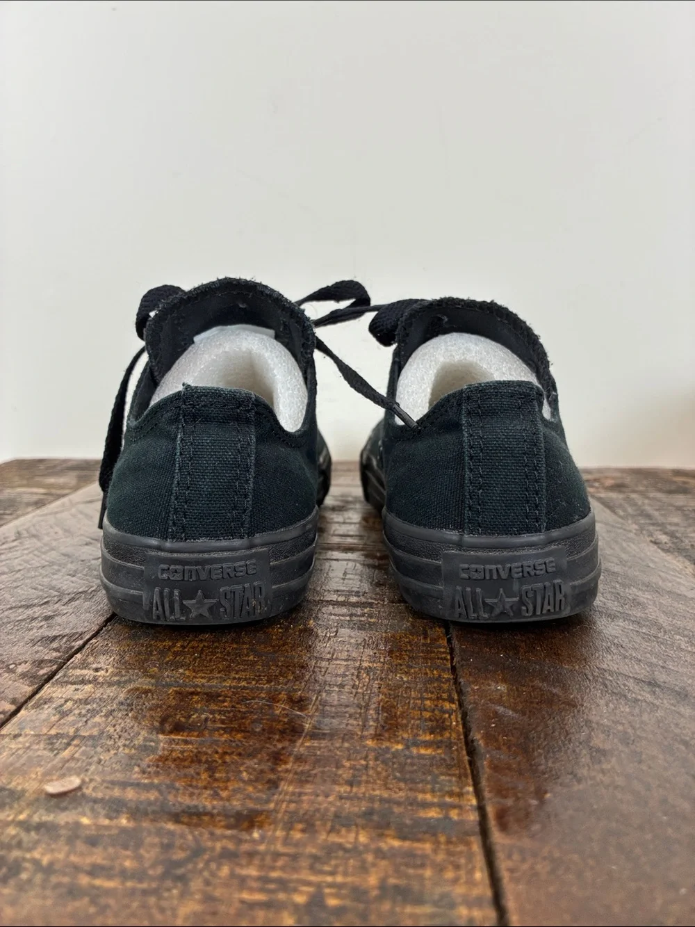 Converse Kids 3 All Black Low Top Canvas Sneakers Lace Up All Stars Chuck Taylor